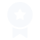 A white badge with a star at its center.