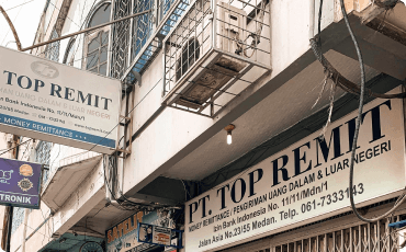 Topremit office in 2009, before providing online services, with a signboard reading PT Top Remit.