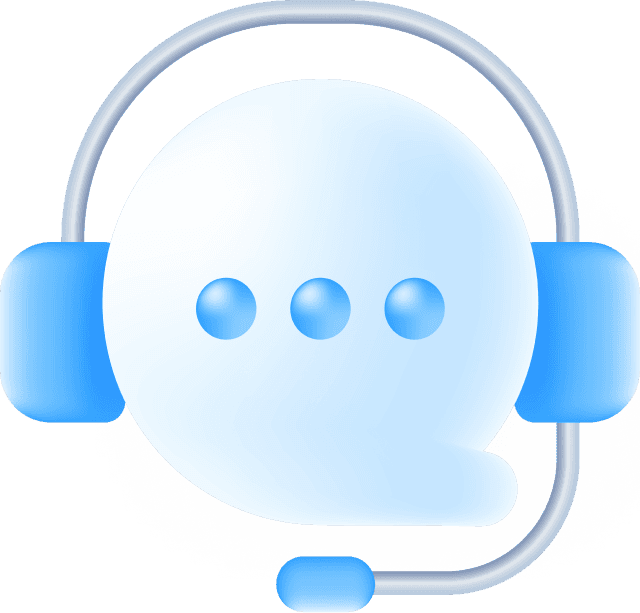 Grafik biru muda dengan headset.
