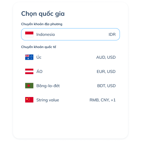 Màn hình bước thứ hai của chuyển tiền nội địa trên ứng dụng Topremit với việc chọn tùy chọn “một người nhận” hoặc “nhiều người nhận”.