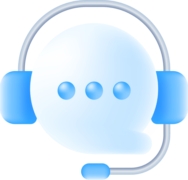 Grafik biru muda dengan headset.